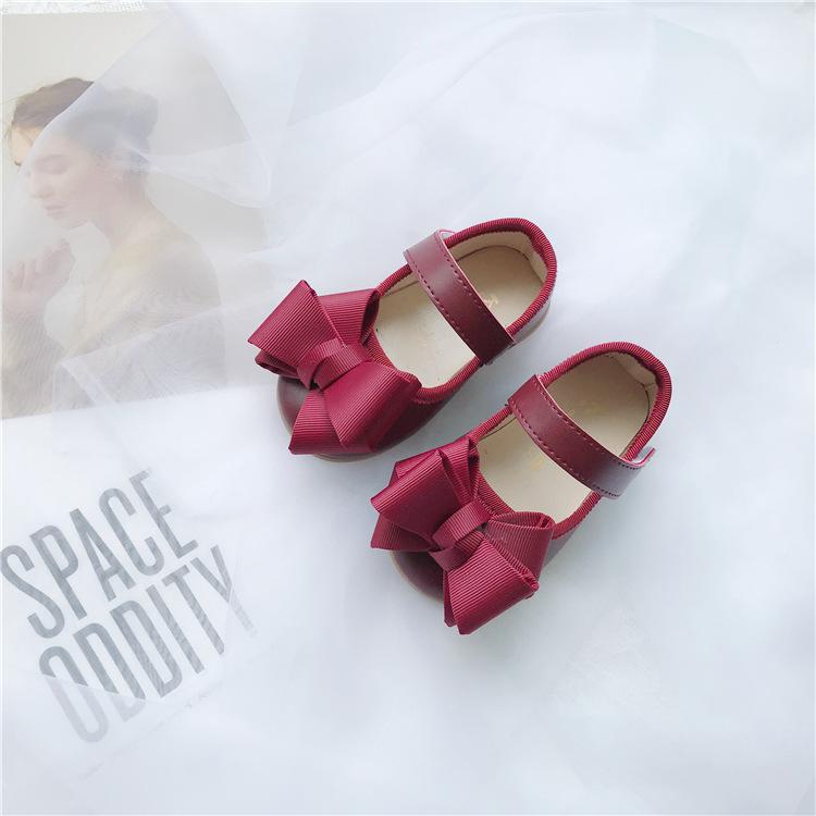 Zapatos Niña Girl Leather Shoes Autumn Baby Walking Shoes Bow Mary Jane Shoe Flat Bottom Lolita Shoe Child Shoes Dress for Girls