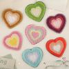 Chenille Embroidery Sticker DIY Accessories Adhesive Patch Sticker Towel Embroidery Love Chenille Patch Cloth