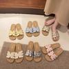 French Flat-bottomed Slippers Women's Summer Wear 2025 New Internet Celebrity Fashion Retro Woven Soft Bottom Word Beach Sandals