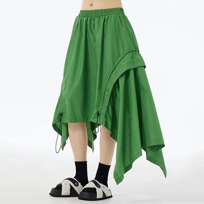 Xitao Asymmetrical Drawstring Loose Skirt HQQ2442