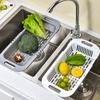 Sink Colander, Vegetable Sink Washing Basket, Fruit Drain Basket Rack, Plastic Drain Basket, Over The Sink Colander Strainer Basket