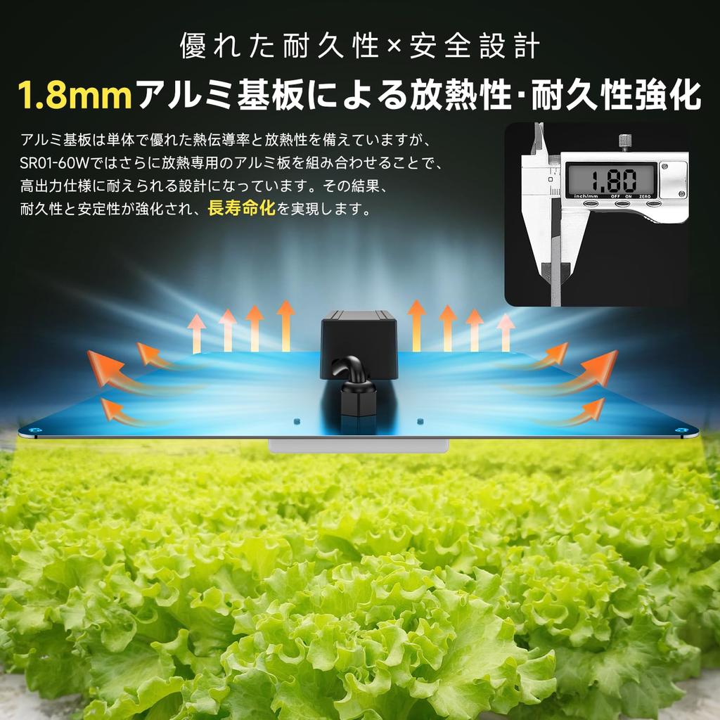 Plant Growth Light LED 60W Panel Heat Dissipation Warm White 256 LED Full Spectrum Long Life Quantum Lamp Indoor Cultivation Lamp Succulent
