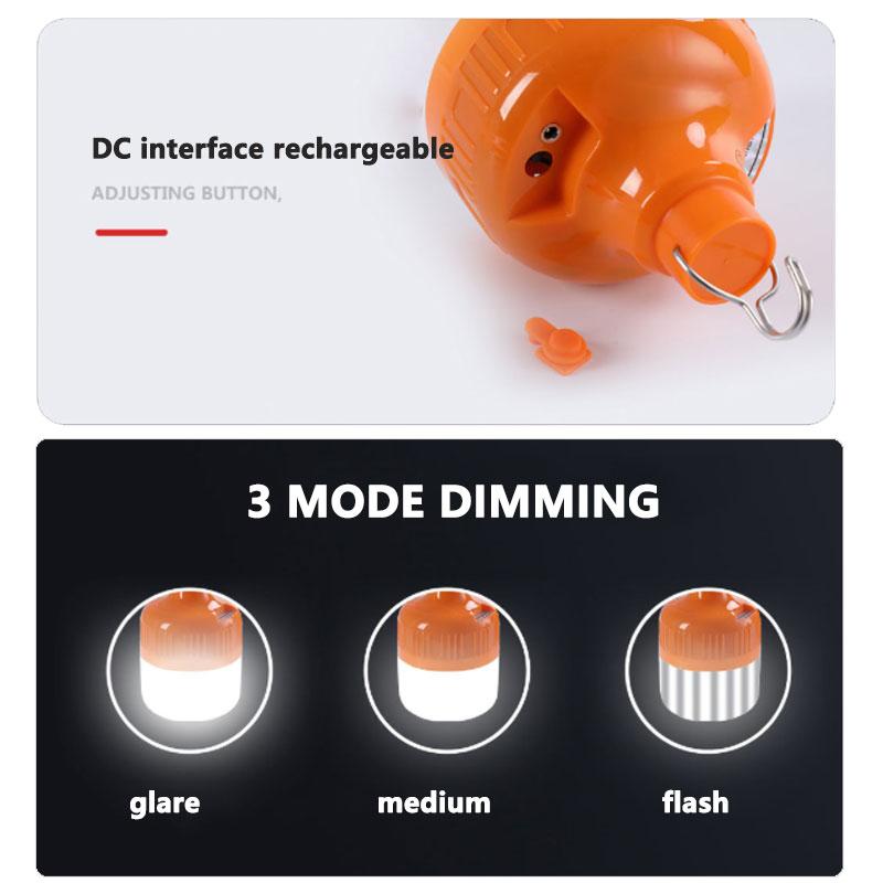 6500K Super Bright LED Camping Light Rechargeable LED Flashlight Outdoor Portable Lantern with 3 Lighting Modes