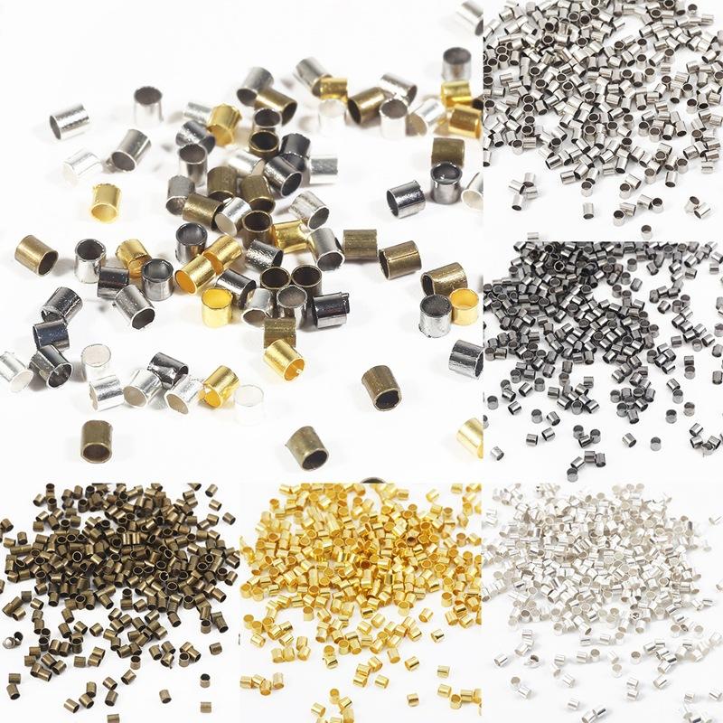 End Beads 500PCS/Lot Bracelets For Jewelry Making DIY Stopper Supplies 1.5 2.0mm Crimp Findings Necklace Copper Tube High Quality Spacer Beads