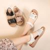 Leather Mother Sandals Middle-aged and Elderly Women's Shoes Summer Flat-bottomed Non-slip Middle-aged Soft-soled Elderly Comfortable Grandma Shoes