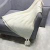 Nordic Knitted Blanket Solid Color Fringed Blanket Anti-pill Throw Blanket with Tassels for Home Decor Bed Sofa Travel
