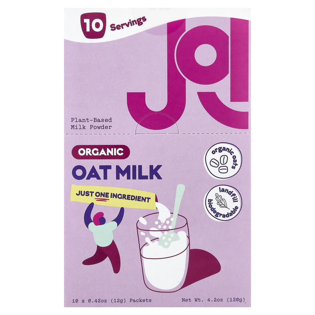 JOI Organic Oat Milk Powder, 10 Packets, 12g (0.42oz) Each