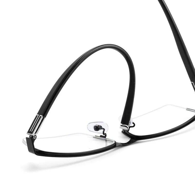 Trendy Business Photochromic Myopia Glasses for Male Men's Vintage Half Frame Anti-blue Eyewear Smart Color Changing Sunglasses