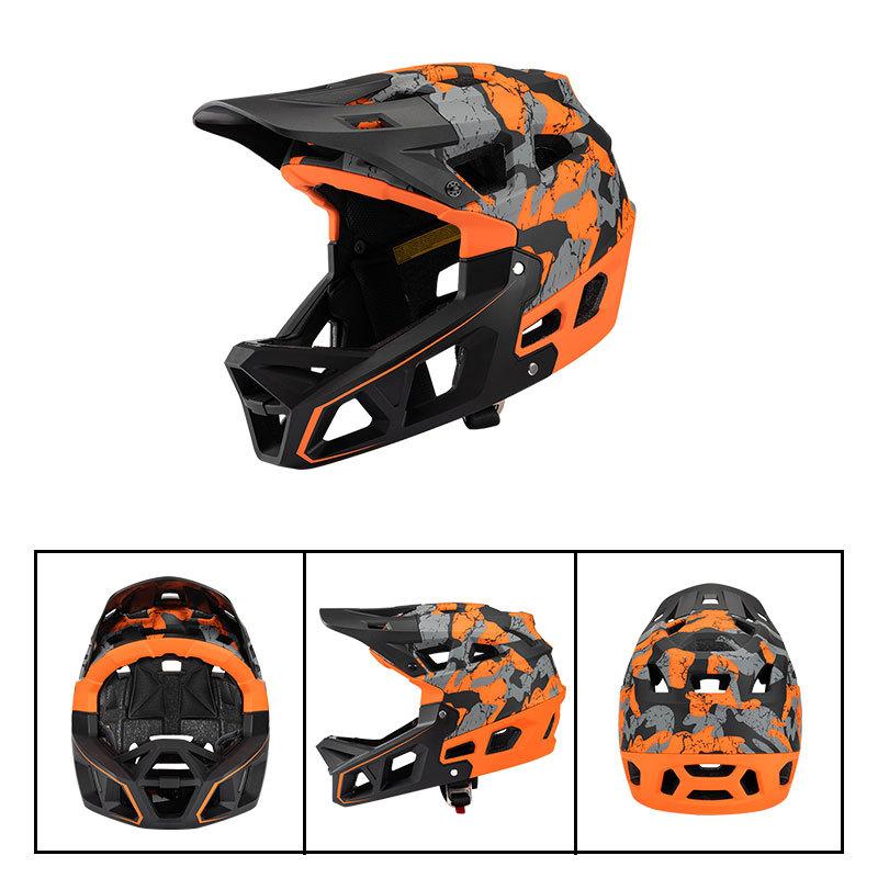 New Outdoor Camouflage Mountain Bike Off-road Helmet CE Certified Race Downhill Safety Adult Full Helmet