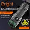 800MAH Super Bright Flashlight Mini Waterproof Three Eyes Small Flashlight USB Spotlight Cap Clip Light Fishing Outdoor Strong Light Portable