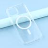 For iPhone 13 Mini Magnetic Case 1.5mm Thickness TPU+PC Clear Phone Back Cover
