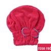 Coral Velvet Quick-Dry Bow Shower Cap for Women