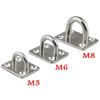 4pcs 5mm/6mm/8mm/10mm/12mm Stainless Steel Square Pad Eye Plate Hook Hanger Heavy Duty Ceiling Wall Boating Yacht Shade Sailing Marine