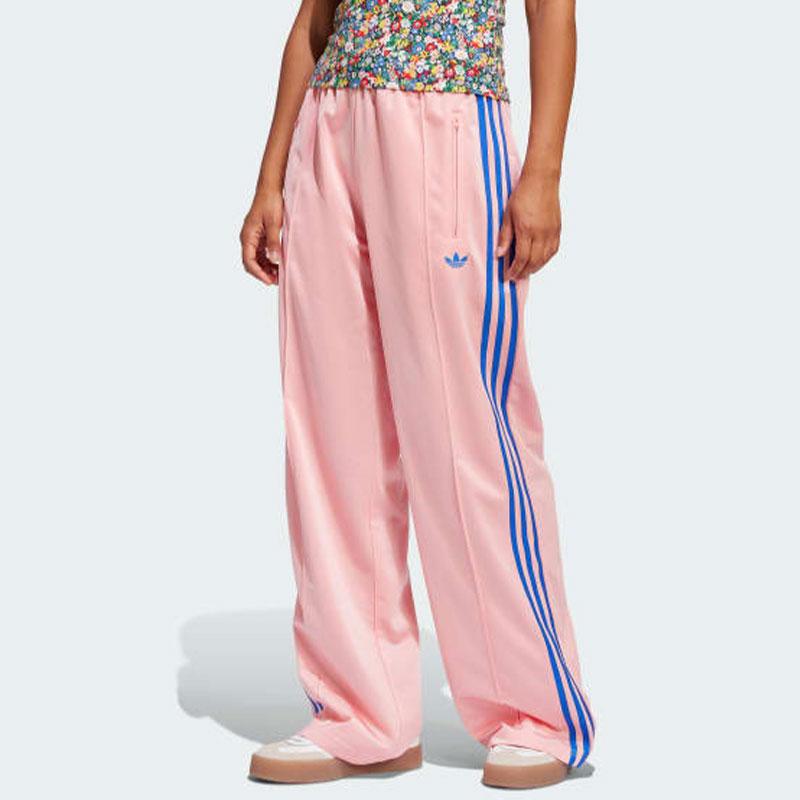 Adidas Originals Adicolor Side Stripe Loose Straight Leg Knit Sports Pants Women Bottoms Pink JP2312
