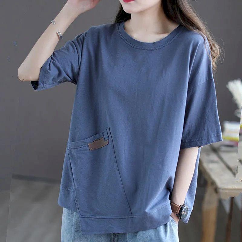 FiveFive Short-sleeved T-shirt Women Summer Tops Korean Style Loose Large Size Fashion T Shirt Pullover Women's Casual T-shirt