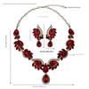European and American Gemstone Jewelry Set: Fashion Bridal Necklace & Earrings for Women