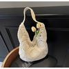 Large Capacity Woven Bag New Hook Flower Shoulder Bag Hollow Cotton Thread Beach Bag Vacation Tote Bag