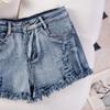 Cross-Border European & American Sexy Casual High-Waisted Plus Size Ripped Denim Shorts for Women