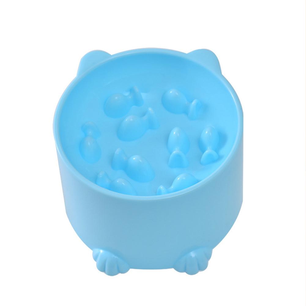 ABS Elevated Cat Slow Feeder Bowl Slow Eating Cat Puzzle Feeders Tilted Raised Anti Vomiting Cat Feeding Bowls For Home Pet