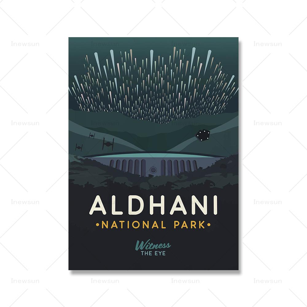 Planet Poster Galaxy Star Attraction Canvas Painting Tatooine Endor Gift Wall Art Retro Space Landscape Print Picture Room Decor