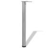 4 Height-adjustable Table Legs 710 Mm Brushed Nickel