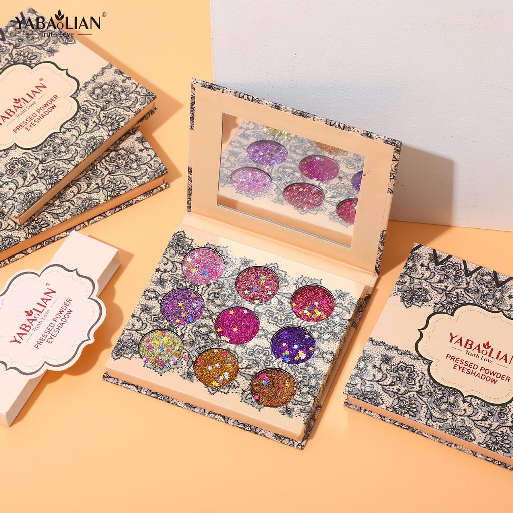 9-color Diamond Sequin Eyeshadow Palette Pearlescent Matte Waterproof Pink Diamond Eyeshadow Palette