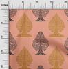 oneOone Cotton Flex Blush Pink Fabric Floral & Flying Swan Block Craft Projects Decor Fabric Printed By The Yard 40 Inch