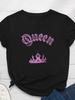 Pink Crown Queen Print Women T Shirt Short Sleeve O Neck Loose Women Tshirt Ladies Tee Shirt Tops Clothes Camisetas Mujer