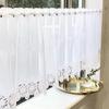 INTERIX Embroidered Lace Cafe Curtain for Small Made In 100cm Wide X 90cm Windows, Japan, Long, Aster, White, CF3-100-90