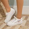 Fashion Embroidery Spring Autumn Fashion Woman Tennis Footwear New 2025 Flat Bottom White Flower Lace-Up Casual Sneakers Zapatos Mujer