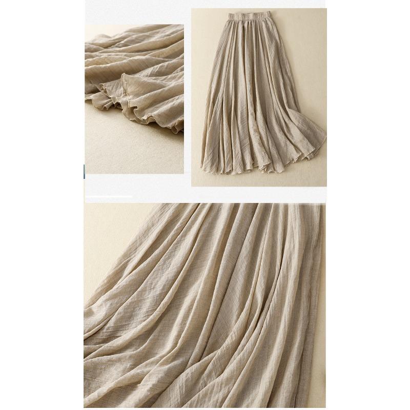 Double-layer Skirt Elastic Waist A-line Skirt Big Swing Skirt Woman