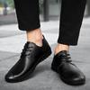 Men's Handmade Sewn Leather Shoes Comfortable Anti Slip Flat Bottom Daily Office Outdoor Leisure Walking Breathable Men's Shoes