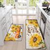 Sunflower Spring Floral Kitchen Mat & Doormat Set - Two Pieces