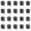 20Pcs 3 Pin 12V 20A Amps Car Truck Rocker Round Toggle LED Switch On-Off Control, Blue, Green, Yellow, Red