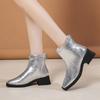 Women's Ankle Boots Black Elegant With Medium Heels Booties Work Female Short Shoes Boot On Promotion Winter 2024 Trend New In