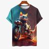 Unisex T-Shirts Cat Graphic T-Shirt 3D Animal Print Short Sleeve Tops Summer Tees Streetwear Oversized Loose Men's Clothing 6XL