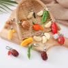 1Pc Keyring Simulated Garlic Keychain Food Model Pendant Accessories Creative Ornaments for Party Gift Kids Bag Decors Adorn
