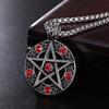 European and American Retro Devil Satan Logo Pentagram Pendant Necklace Accessories