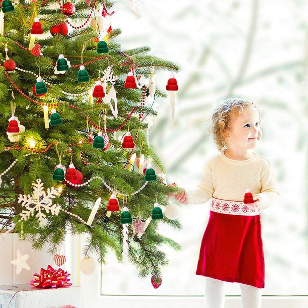 20pcs Yarn Doll Hats Knitting DIY Sewing Crafts Mini Party Cap  Christmas