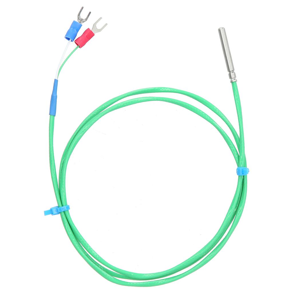 KType Thermocouple Probe Silicone Super Soft Temperature Measuring Line 0200 Celsius  Green 4x30mm(2meter )