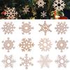 10/30/50/100pcs Christmas Wooden Snowflakes Hanging Ornaments DIY Snowflake Wooden Ornaments Cutouts Christmas Tree Decorations