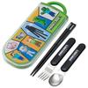 Children's Lunch Box Trio Set Chopsticks Spoon Fork Kids Cutlery Antibacterial Treatment Easy To Open Sliding Type Made In Japan Minecraft 25 M