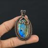 Labradorite Pendant, Handmade Gemstone 999 Copper Wire Wrapped Pendant Antique Jewelry, For Gift Silver Jewelry