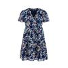 Floral Dress Women Spring Autumn V Neck Short Sleeve Loose Chic Printed S-XL