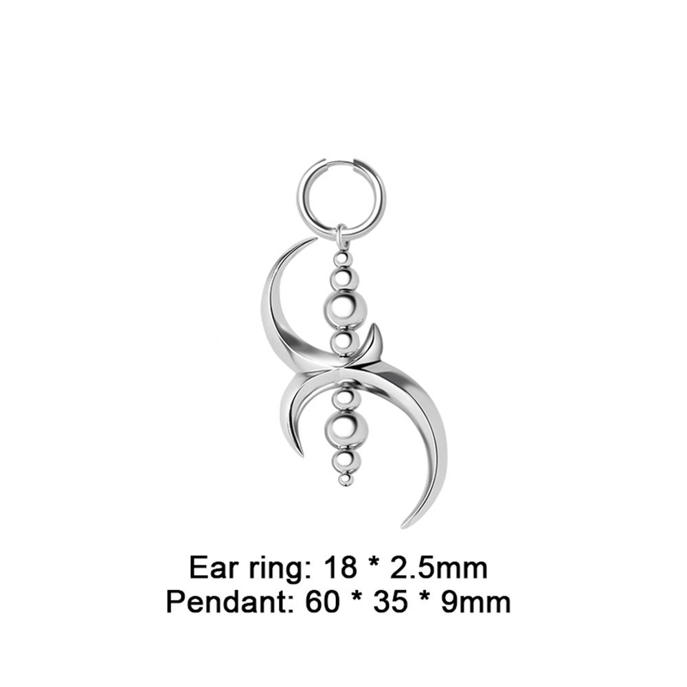 Hip Hop Gothic Punk  Earrings Exaggerated Eardrop Trendy Cyberpunk Ear Clip  Women Men