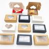 25PCS Kraft Paper Box With Clear Window Homemade Boxes Presents Packaging Boxes For Cookies Packaging Candy Box Birthday Gift