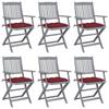 Day and Night - Day and Night Folding Garden Chairs 6 Units Cushions Solid Acacia Wood
