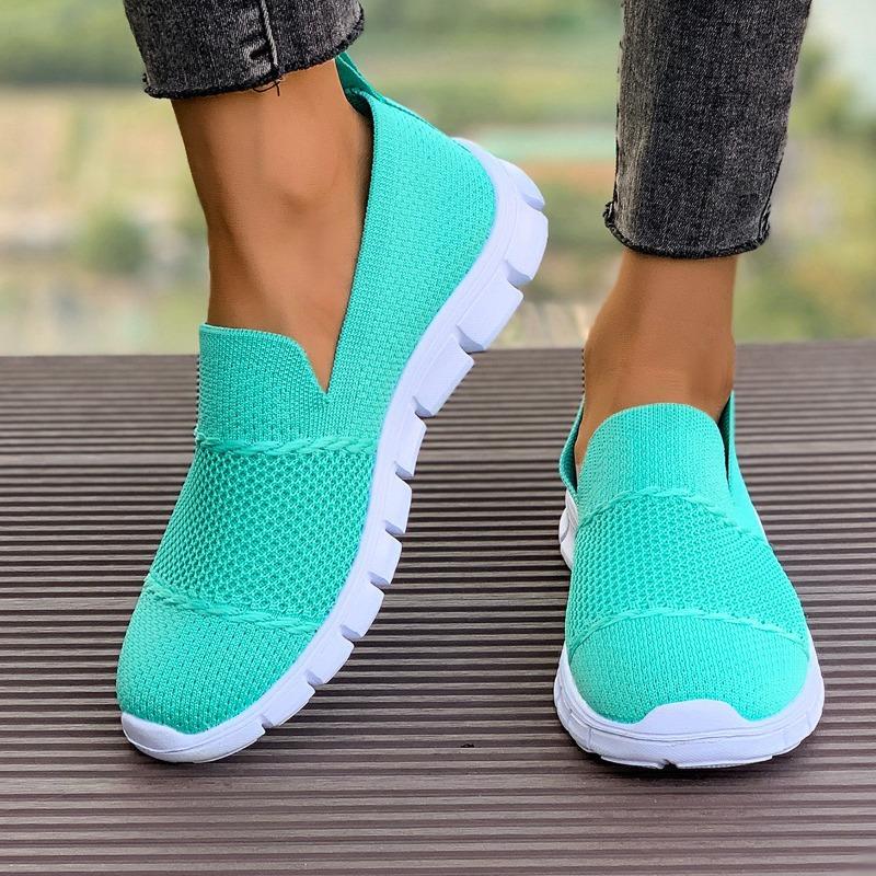 Summer New Casual Single Shoes Breathable Mesh Round Head Comfortable Casual Shoes Women's Foreign Trade Cross-border Large Size Women's Shoes