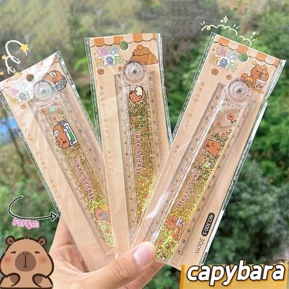 Multifunctional Capybara Folding Ruler 30CM Measuring Ruler High Quality Straight Ruler Boys/Girls