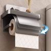 Punch-free Bathroom Tissue Self Wall-mounted Tissue Roll Hanger 2-in-1 Paper Roll Rack  Washroom